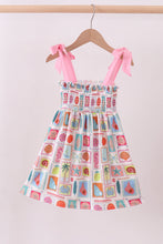 Load image into Gallery viewer, Pink enjoy beach smocked mom&me dress