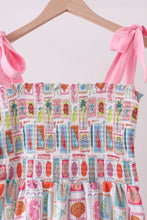 Load image into Gallery viewer, Pink enjoy beach smocked mom&me dress