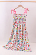 Load image into Gallery viewer, Pink enjoy beach smocked mom&me dress