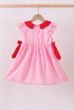 Load image into Gallery viewer, Pink strawberry swiss dot dress