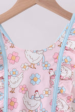 Load image into Gallery viewer, Pink chicken floral one-piece swimsuit