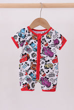 Load image into Gallery viewer, Red character bamboo romper