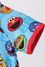 Load image into Gallery viewer, Blue character print bamboo romper