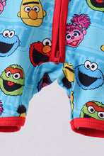 Load image into Gallery viewer, Blue character print bamboo romper