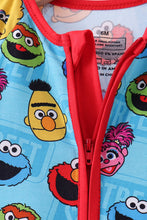 Load image into Gallery viewer, Blue character print bamboo romper