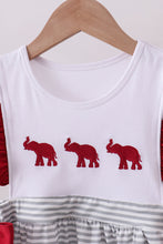 Load image into Gallery viewer, Maroon Alabama embroidery stripe ruffle pants set