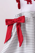 Load image into Gallery viewer, Maroon Alabama embroidery stripe ruffle pants set