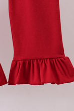 Load image into Gallery viewer, Maroon Alabama embroidery stripe ruffle pants set