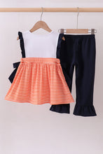 Load image into Gallery viewer, Auburn embroidery ruffle stripe pants set