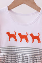 Load image into Gallery viewer, Orange Tennessee embroidery stripe ruffle pants set