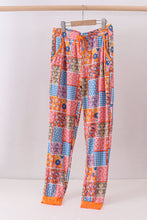 Load image into Gallery viewer, Orange floral patchwork bamboo women pants
