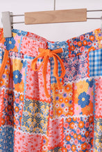 Load image into Gallery viewer, Orange floral patchwork bamboo women pants