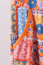 Load image into Gallery viewer, Orange floral patchwork bamboo women pants