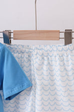 Load image into Gallery viewer, Blue mama's boy embroidery shorts set