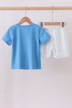 Load image into Gallery viewer, Blue mama's boy embroidery shorts set