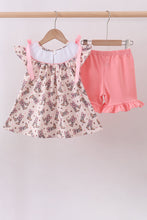 Load image into Gallery viewer, Western cowboy boots smocked ruffle shorts set