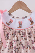 Load image into Gallery viewer, Western cowboy boots smocked dress