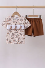 Load image into Gallery viewer, Western cowboy boots smocked shorts set
