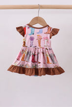 Load image into Gallery viewer, Pink floral boots bamboo ruffle bubble