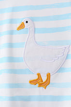 Load image into Gallery viewer, Blue stripe goose applique shorts set