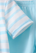 Load image into Gallery viewer, Blue stripe goose applique shorts set