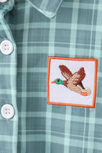Load image into Gallery viewer, Duck embroidery button down plaid shirt