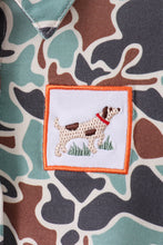 Load image into Gallery viewer, Camouflage puppy hunting embroidery button shirt