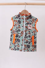 Load image into Gallery viewer, Camouflage duck embroidery zipper vest