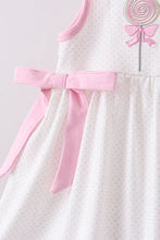 Load image into Gallery viewer, Pink lollipop embroidery ruffle shorts set