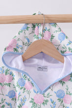 Load image into Gallery viewer, Blue floral blessed embroidery ruffle cover up