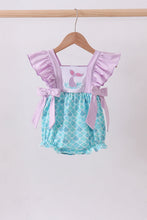 Load image into Gallery viewer, Purple mermaid embroidery ruffle bubble