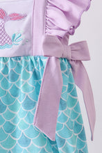 Load image into Gallery viewer, Purple mermaid embroidery ruffle bubble