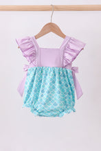 Load image into Gallery viewer, Purple mermaid embroidery ruffle bubble
