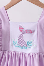 Load image into Gallery viewer, Purple mermaid embroidery ruffle shorts set