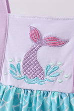 Load image into Gallery viewer, Purple mermaid embroidery ruffle dress