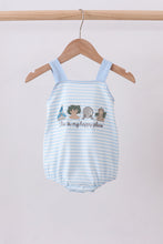 Load image into Gallery viewer, Blue this is my happy place embroidery stripe bubble