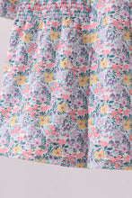 Load image into Gallery viewer, Summer garden smocked ruffle bloomer set