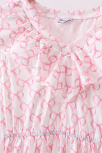 Load image into Gallery viewer, Pink bow ruffle tiered dress