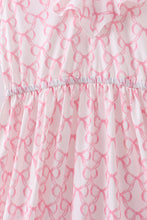 Load image into Gallery viewer, Pink bow ruffle tiered dress