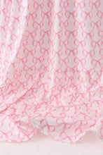 Load image into Gallery viewer, Pink bow ruffle tiered dress