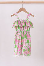 Load image into Gallery viewer, Pink floral ruffle jumpsuit