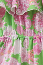Load image into Gallery viewer, Pink floral ruffle jumpsuit