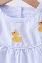 Load image into Gallery viewer, Blue duck embroidery stripe ruffle girl set