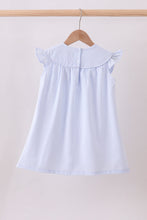 Load image into Gallery viewer, Blue duck embroidery stripe ruffle dress