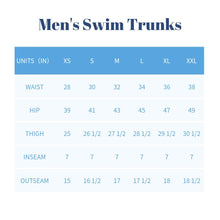 Load image into Gallery viewer, Mint rainbow splash dad swim trunks