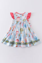 Load image into Gallery viewer, Platinum balloon print ruffle tiered dress
