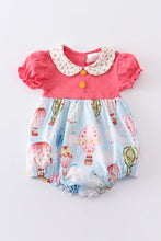 Load image into Gallery viewer, Platinum pink dot balloon print puff sleeve bubble