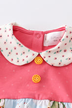 Load image into Gallery viewer, Platinum pink dot balloon print puff sleeve bubble