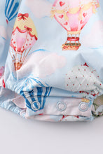 Load image into Gallery viewer, Platinum pink dot balloon print puff sleeve bubble