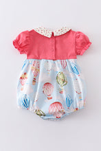 Load image into Gallery viewer, Platinum pink dot balloon print puff sleeve bubble